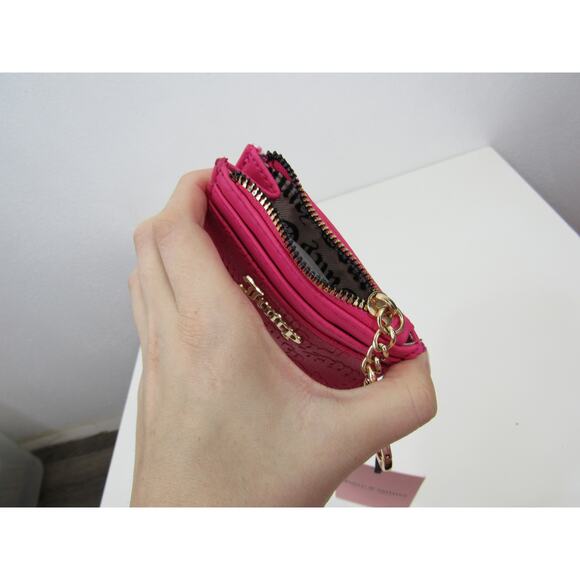 NWT Juicy Couture Pink Flash Spring Fling ID Card Case Keychain Wallet Gold - Picture 5 of 5